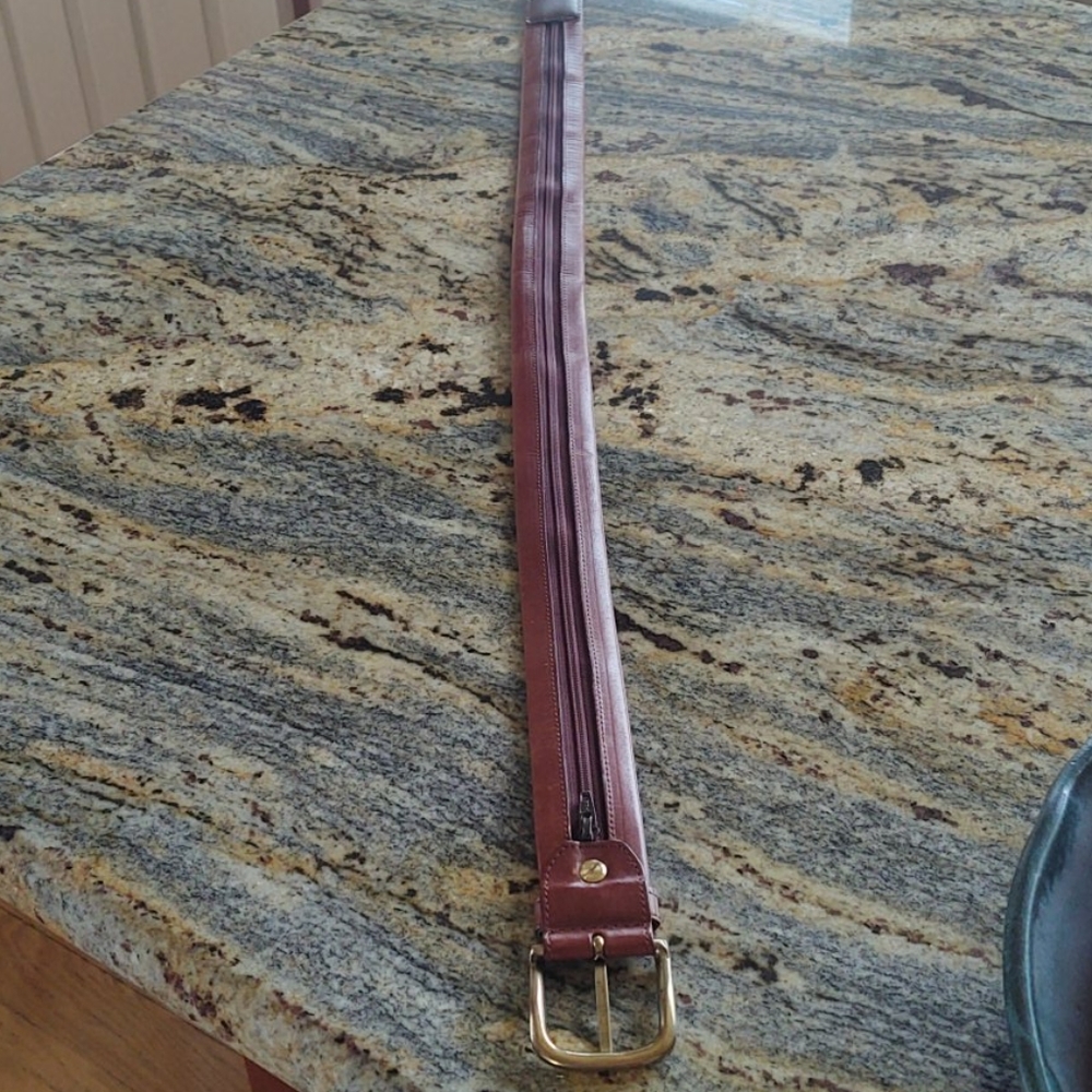 LEATHER travel belt with inner zipper, from the 80s - Picture 5 of 12